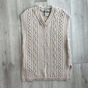 Aran Crafts Cream V-Neck Sweater